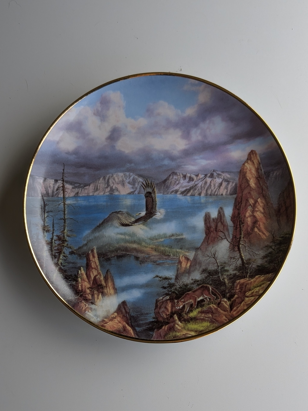 Flying Free Scenic Eagle Decorative Plate, Crater Lake National Park
